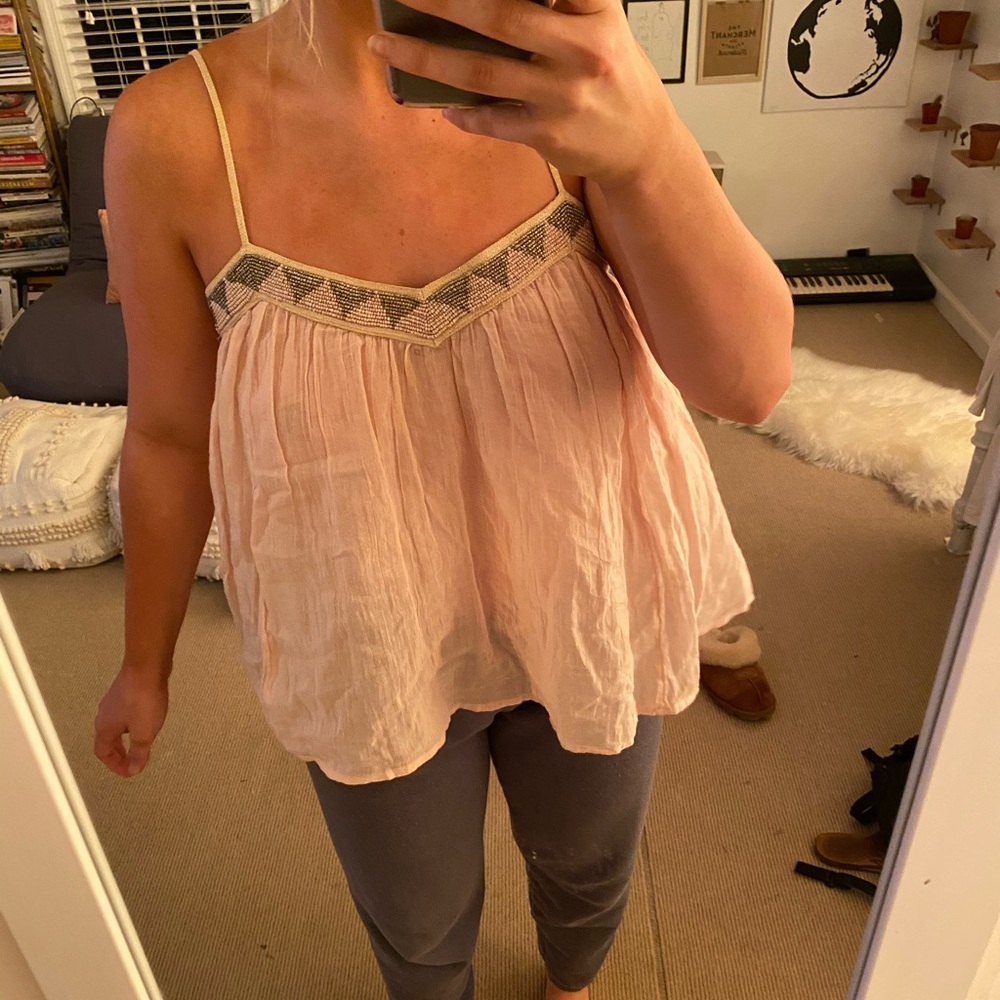 Beautiful beaded baby pink top!